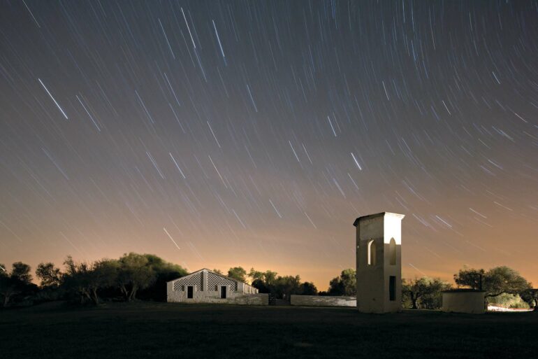 The night sky photographed in slow motion, Alentejo, Portugal