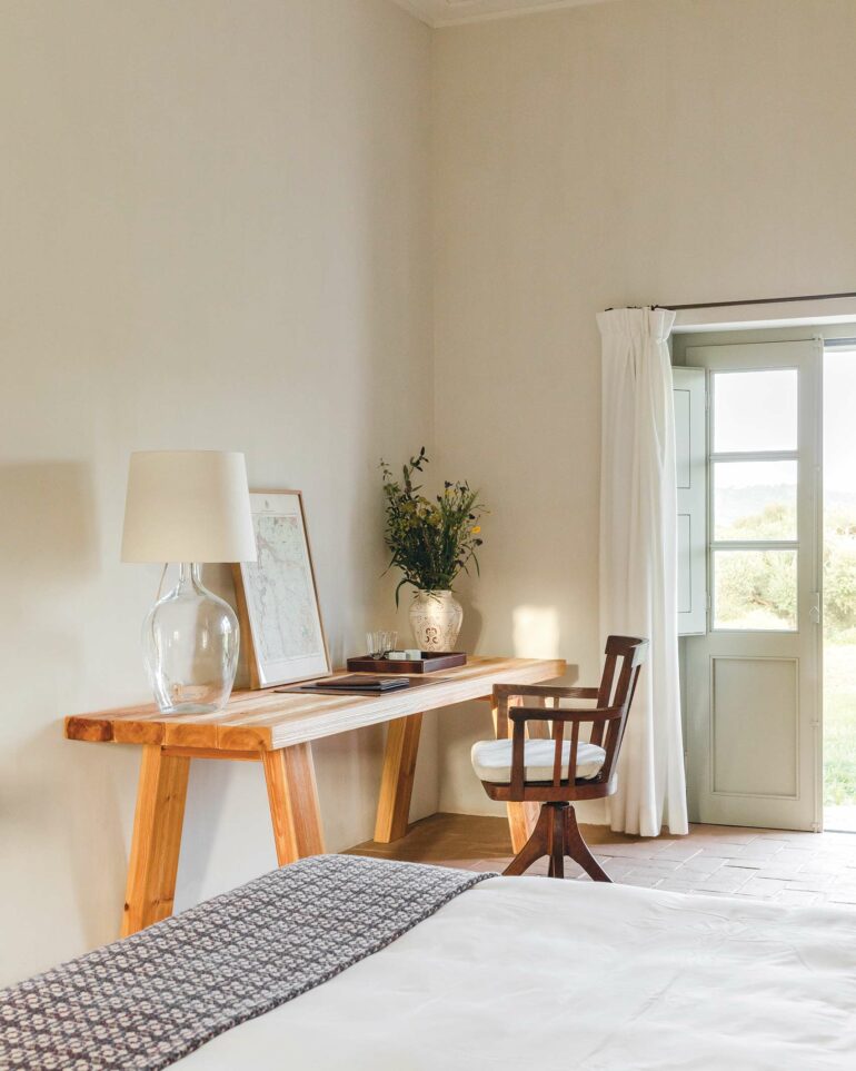 A working area in a room at São Lourenço do Barrocal, Alentejo, Portugal