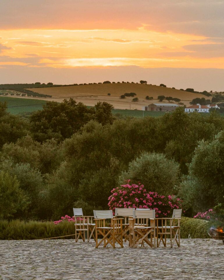 The sun sets over São Lourenço do Barrocal, Alentejo, Portugal