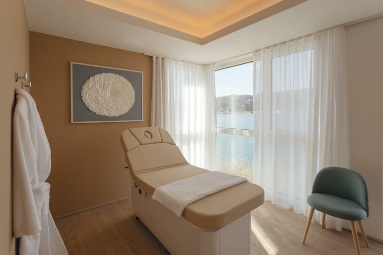A massage chair at The Original FX Mayr, Lake Wörthersee, Austria