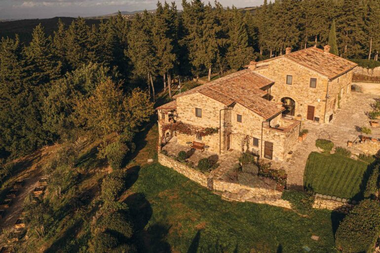 Aerial view of Villa Ardore, Tuscany, Italy