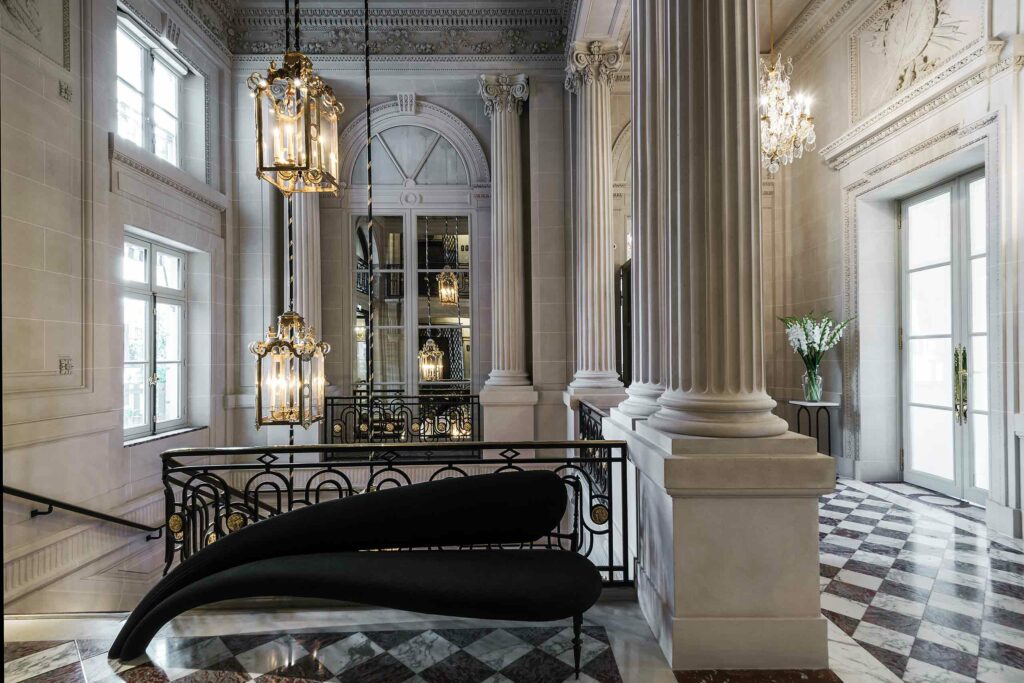 Entrance area of the Hôtel de Crillon, a Rosewood Hotel, Paris, France