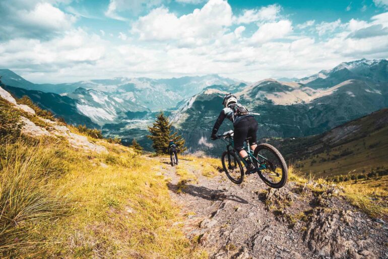 Biker in Les Deux Alpes, France