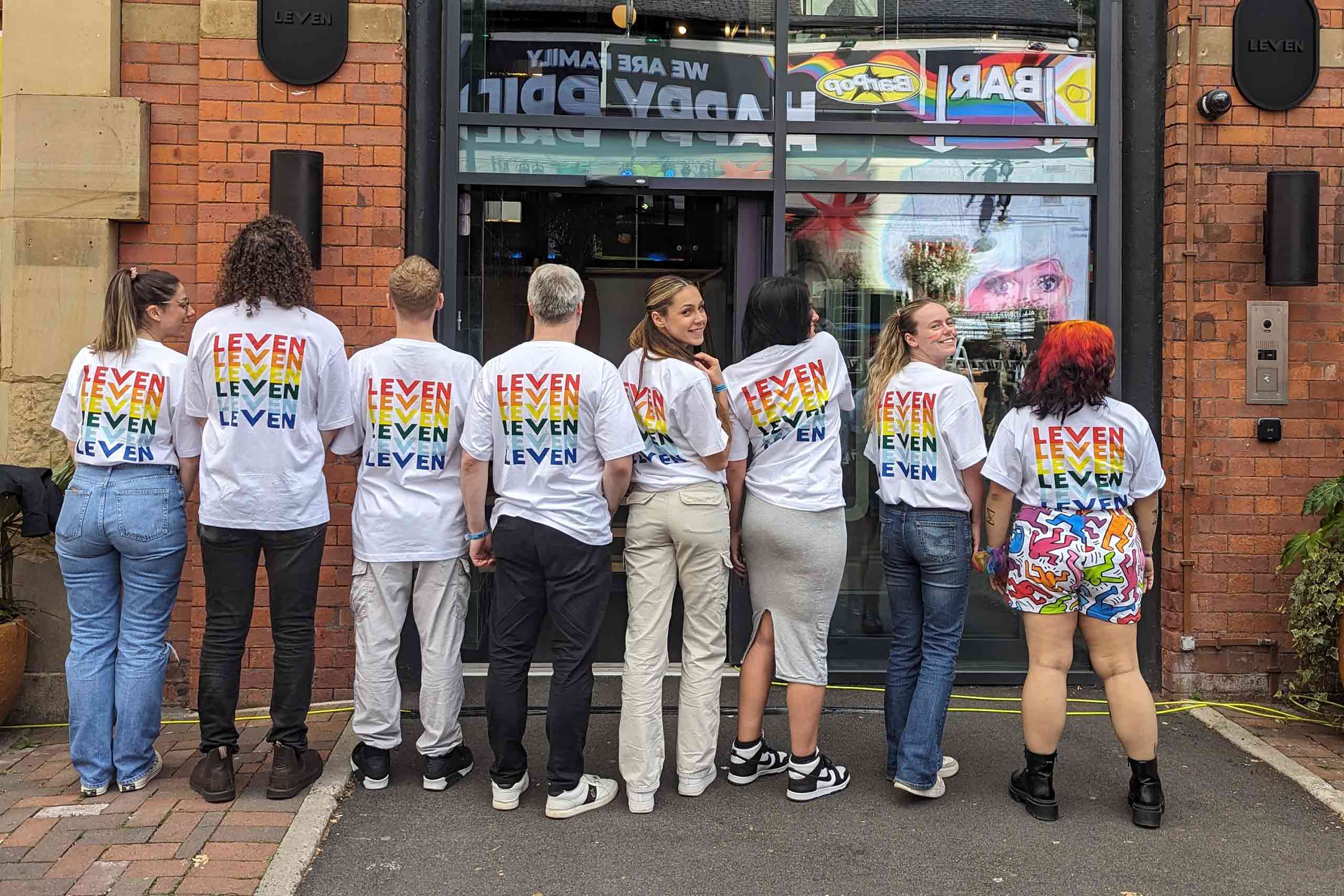 Team at LEVEN Manchester celebrating Manchester Pride