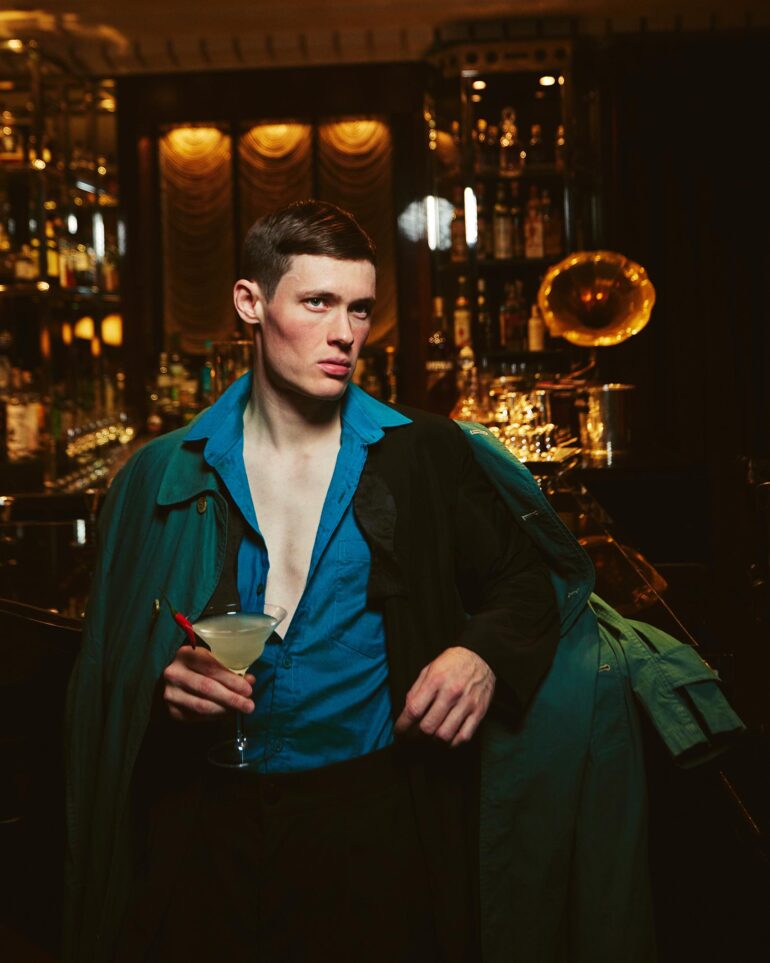 Jill Leflour with a drink at a bar in London, United Kingdom