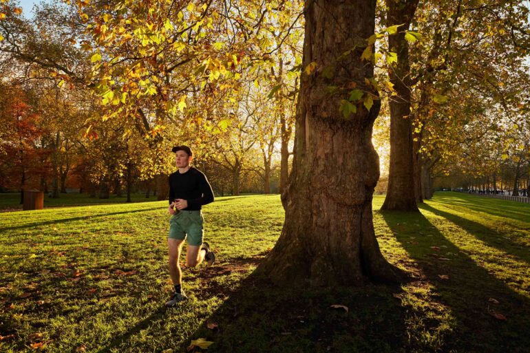 Jill Leflour jogging in London, United Kingdom