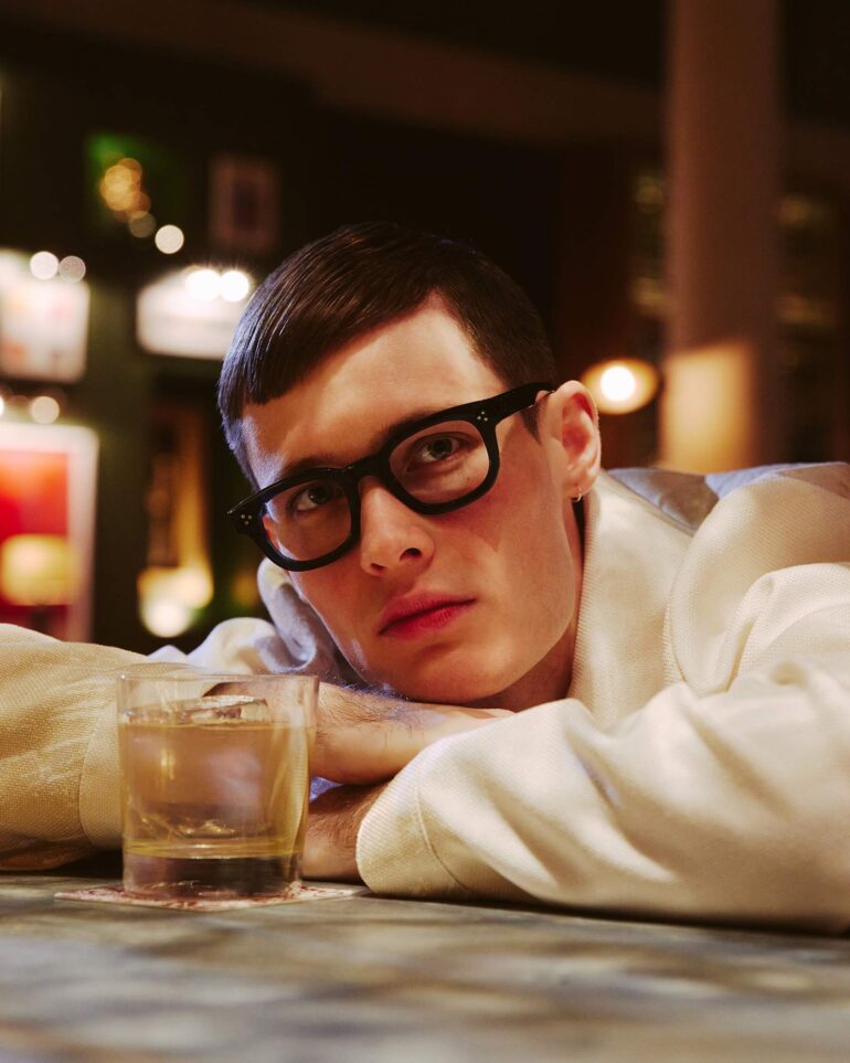 Jill Leflour with a drink at Kerridge's Bar & Grill in London, United Kingdom