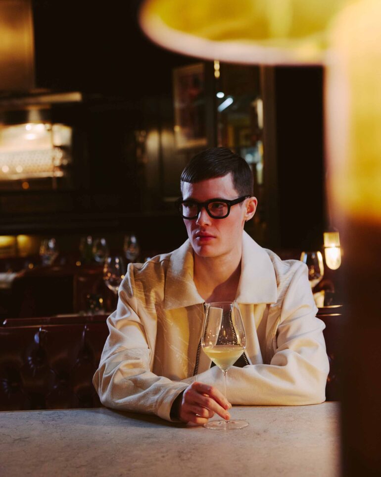 Jill Leflour with a glass of wine in London, United Kingdom