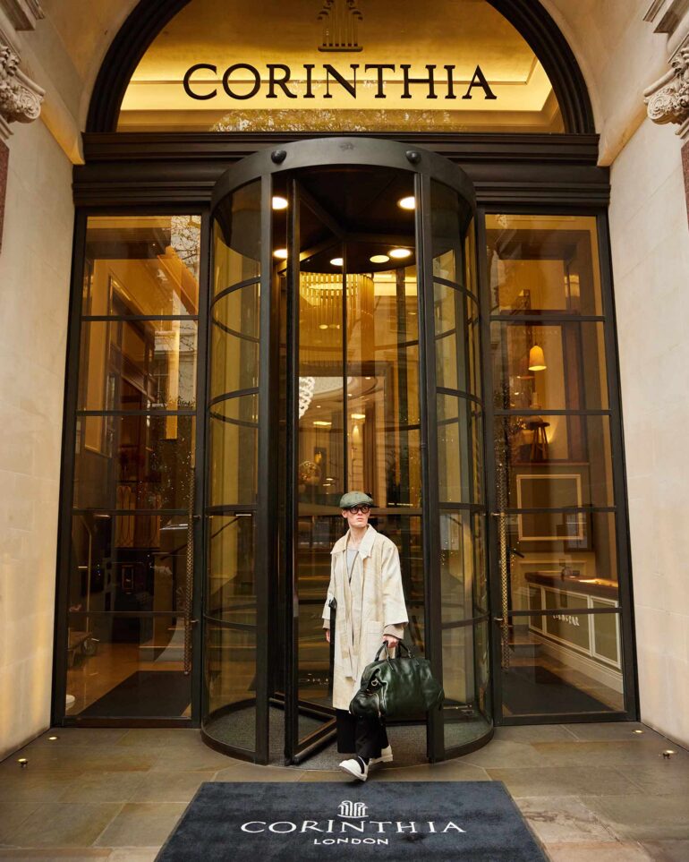 Jill Leflour exits The Corinthia Hotel in London, United Kingdom