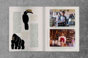 OutThere Experientialist Awards issue spread featuring community, conservation and sustainability