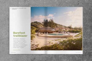 OutThere Paris is turning issue spread featuring Kisawa Sanctuary