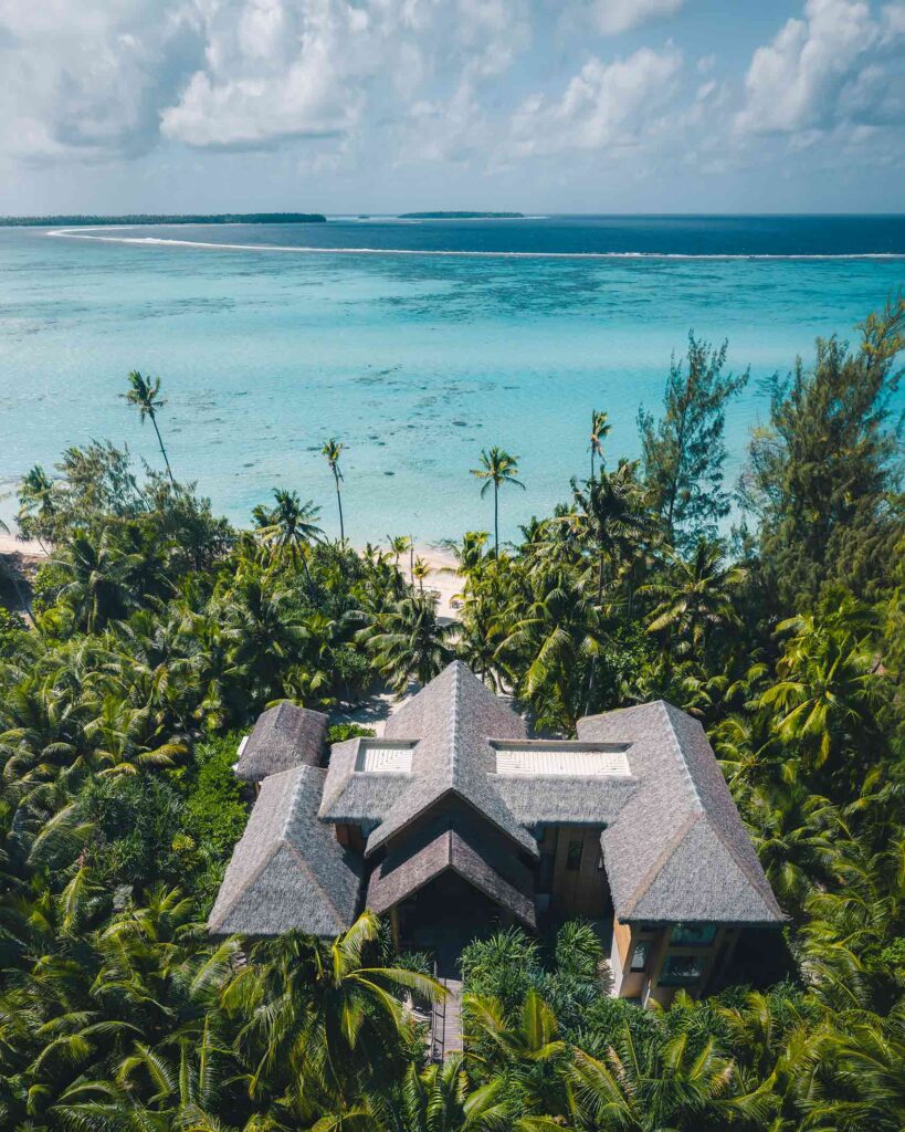 Villa at The Brando looking out to turquoise sea
