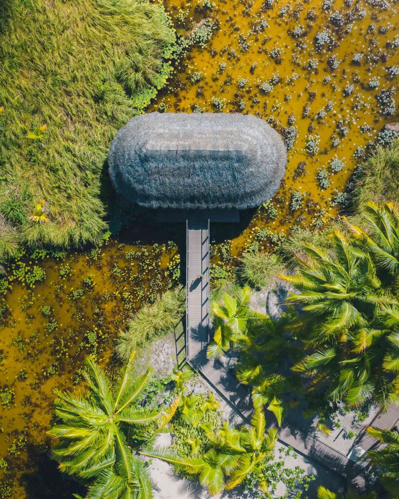 Simple Polynesian architecture punctuates design at the Spa at The Brando, French Polynesia
