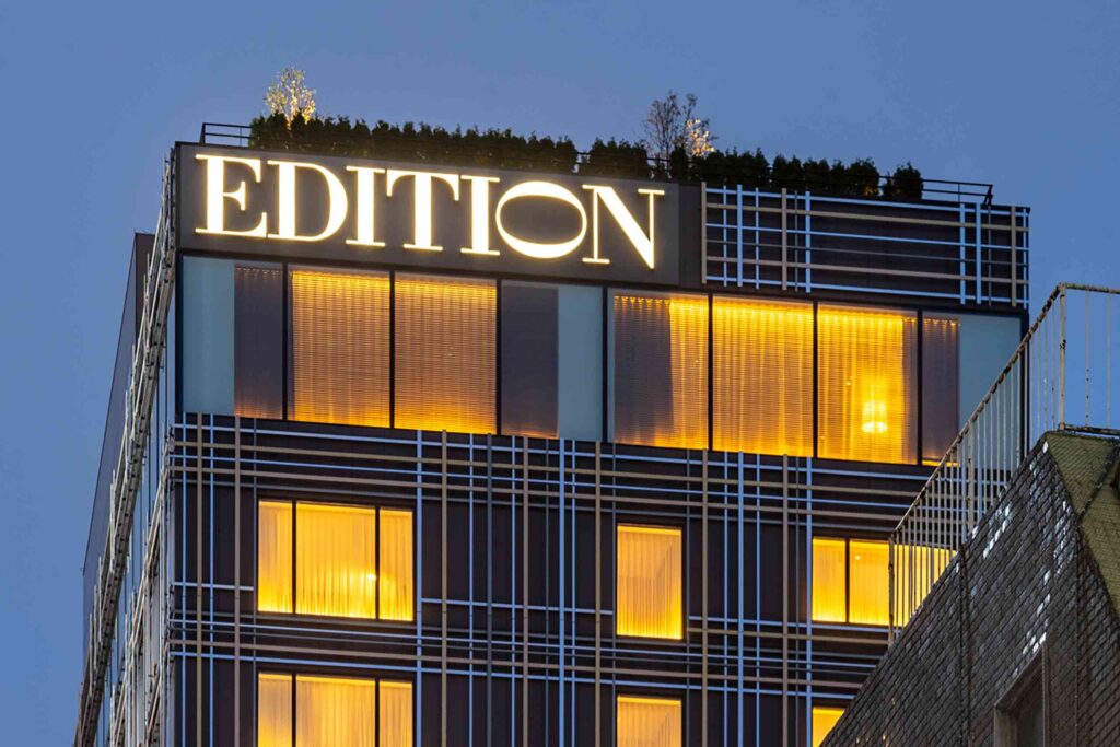 Kengo Kuma designed architecture at the Tokyo EDITION Ginza