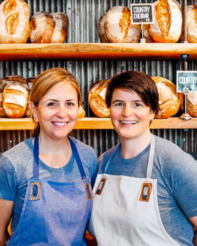 Portrait of Ellen King and Julie Matthei of Hewn Bread, Evanston, Illinois, USA