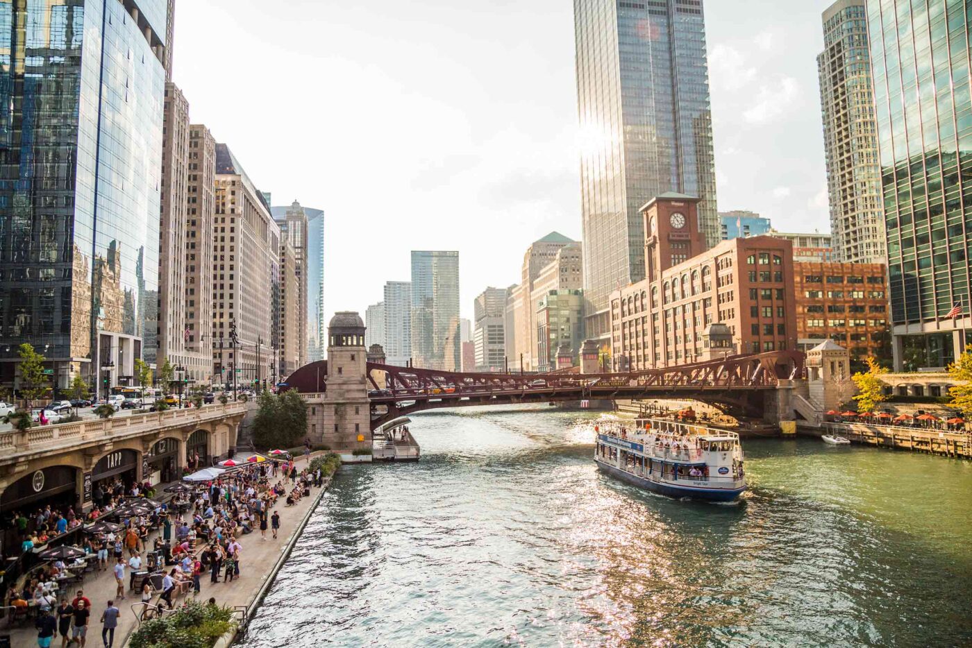 A boat in Chicago, Illinois, USA