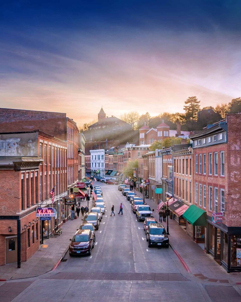 View over the main street of Illinois, USA