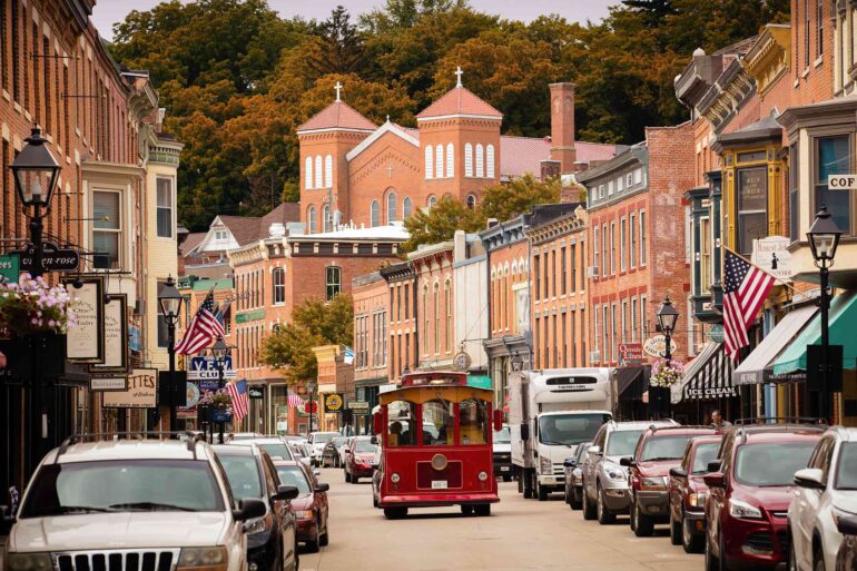 Main street of Galena, Illinois, USA
