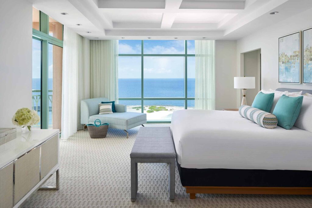 A bedroom at The Cove at Atlantis, Paradise Island, The Bahamas