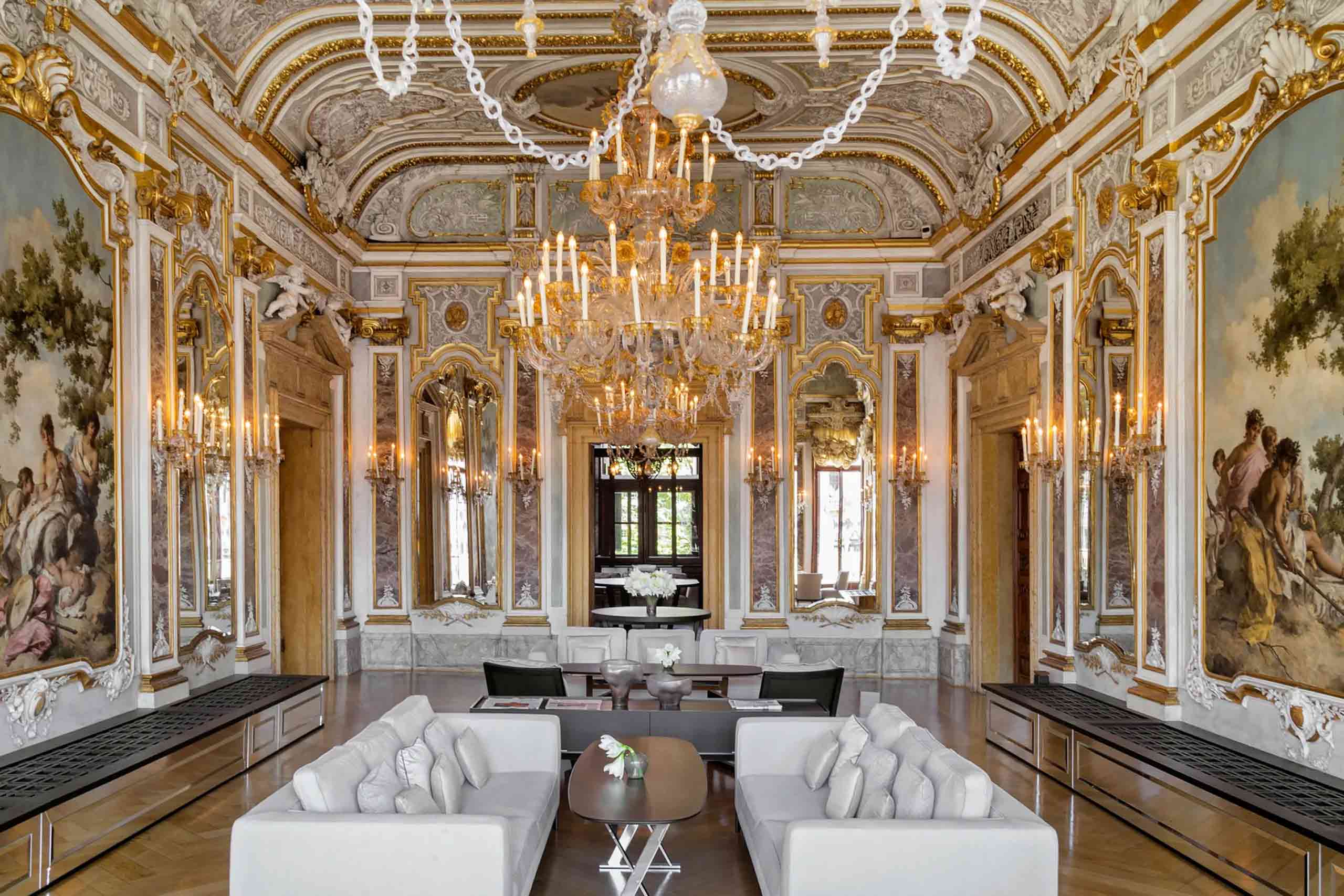 Ornate grand salon at Aman Venice