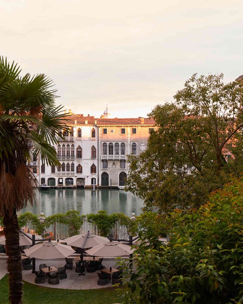 Canalside garden overlooking the Grand Canal
