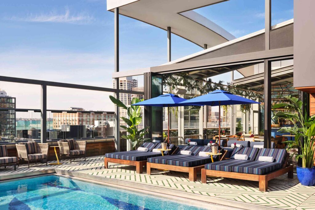 Refreshed pool deck at Gansevoort NYC