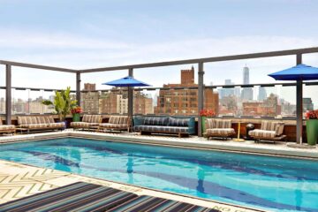 Refreshed pool deck at Gansevoort NYC
