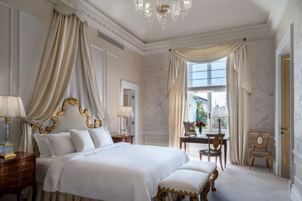 Royal bedroom at The St. Regis Rome, Rome, Italy