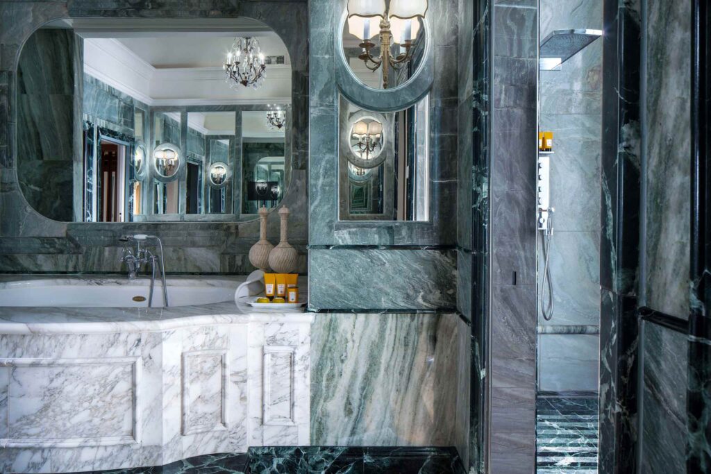 A marble bathroom in the Eternal City, Italy