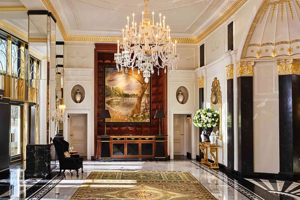 Opulent hotel lobby at The Dorchester London