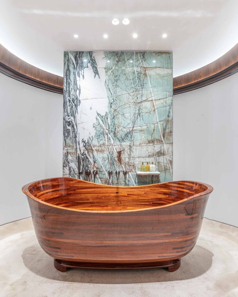 A wooden bathtub at Eden Rock St Barths, St Barts