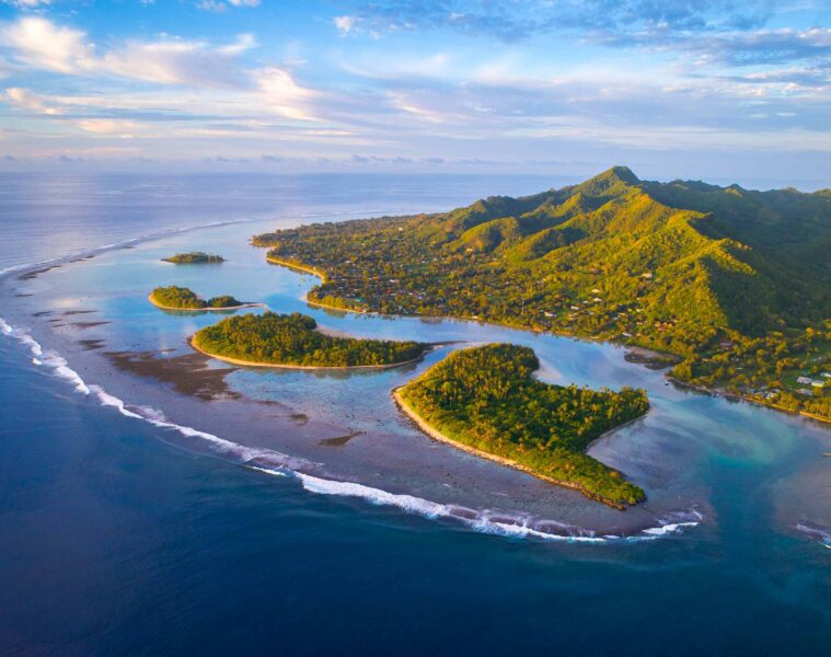 Aerial view of Rarotonga in the Cook Islands
