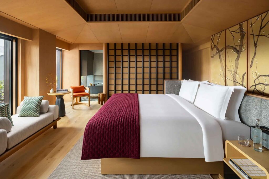 Suite bedroom at Six Senses Kyoto