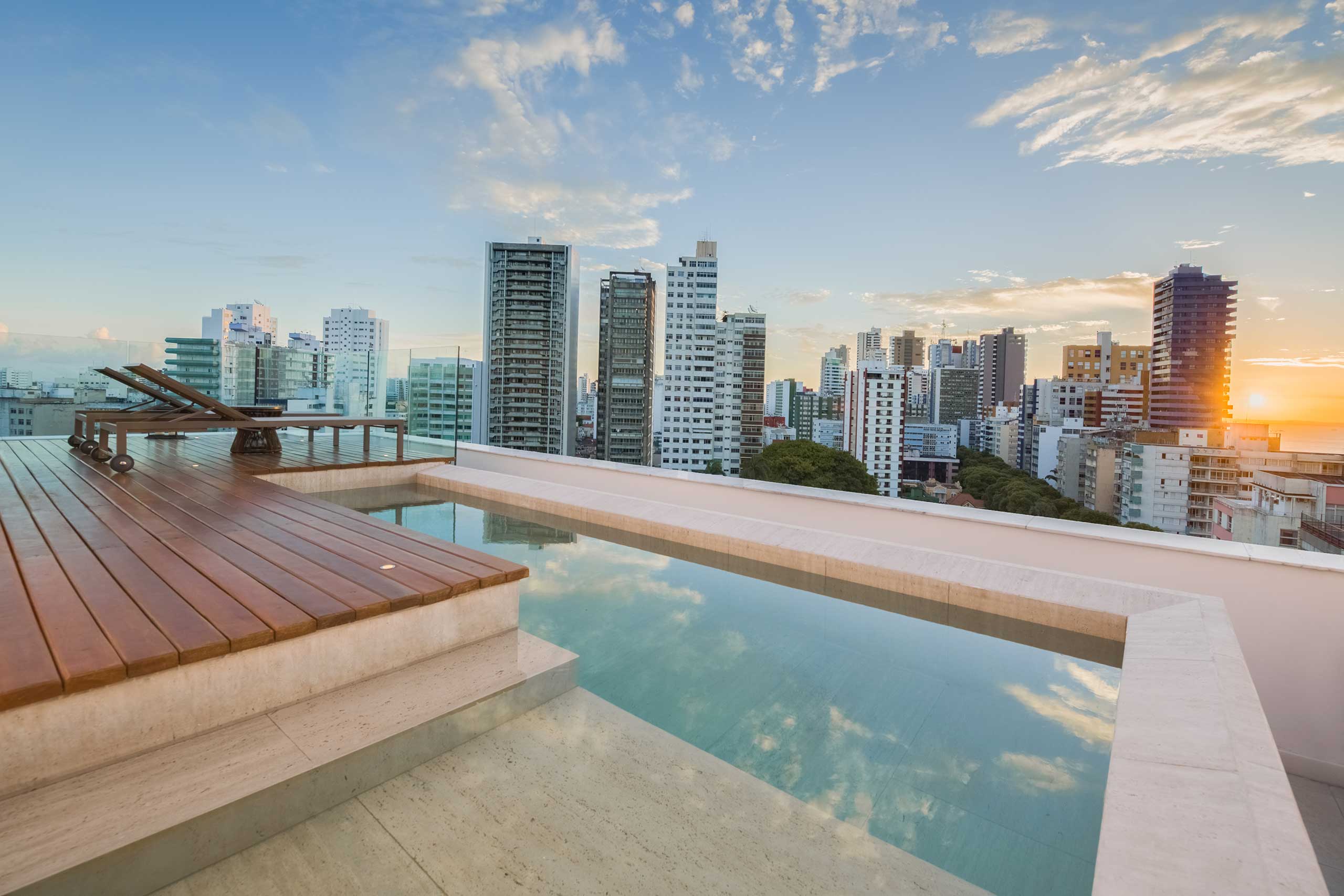 Rooftop pool at Wish Hotel da Bahia, Salvador, Brazil