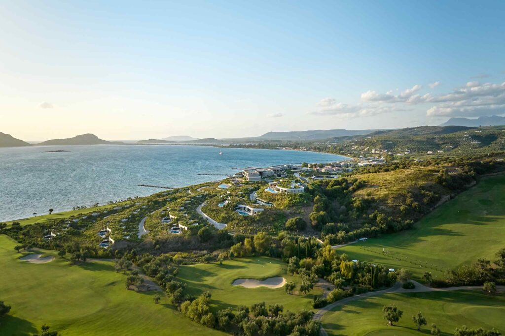 Drone view of the Mandarin Oriental Costa Navarino