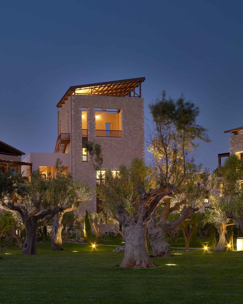 A tower building at the Westin Resort, Costa Navarino