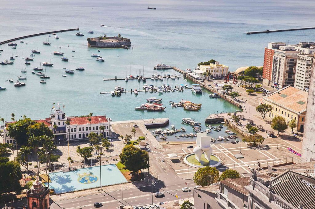 View of the marina in Salvador, Brazil