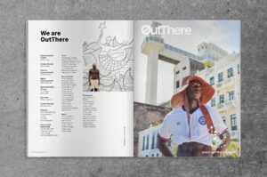 Spread from OT27 Salvador Rising issue of OutThere