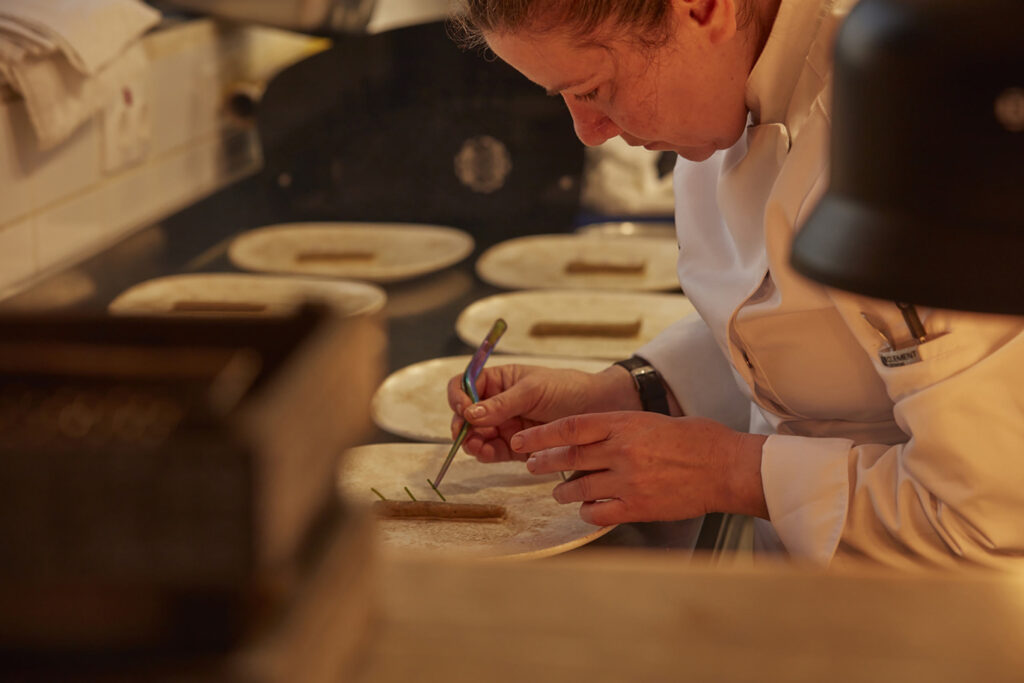 Chef Antonia Konomi cooks at Apanemi restaurant in Mykonos