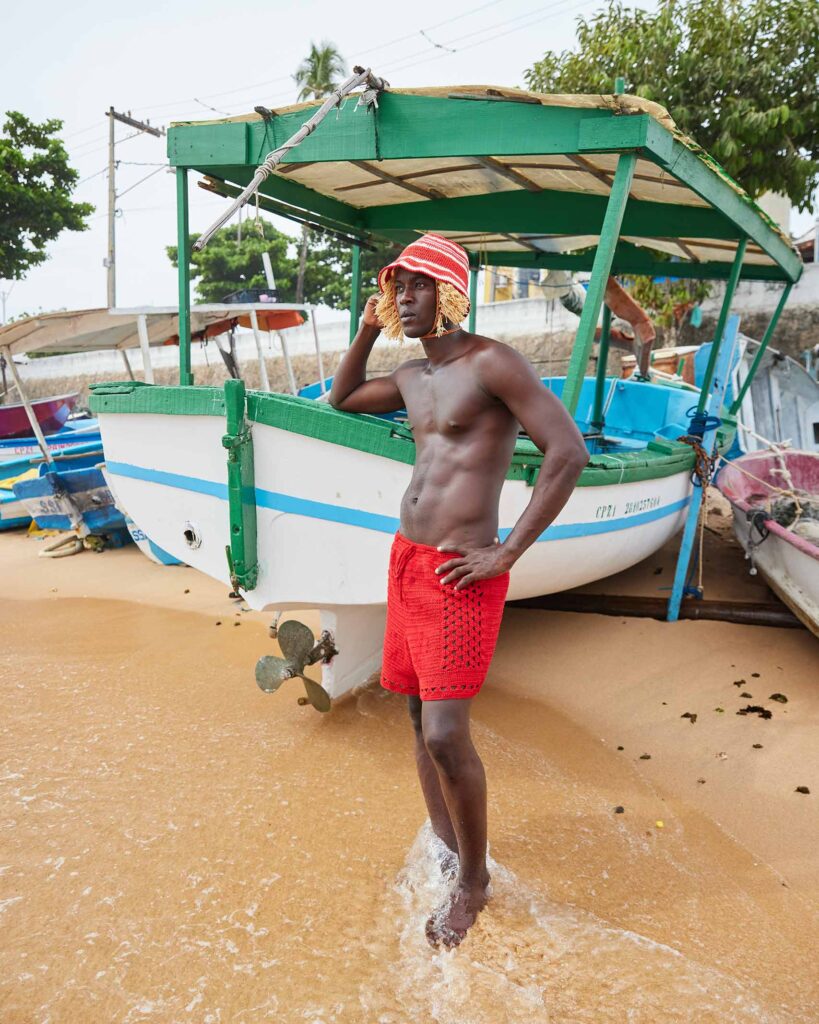 Fah Sampaio looks out over the sea in Salvador, Brazil