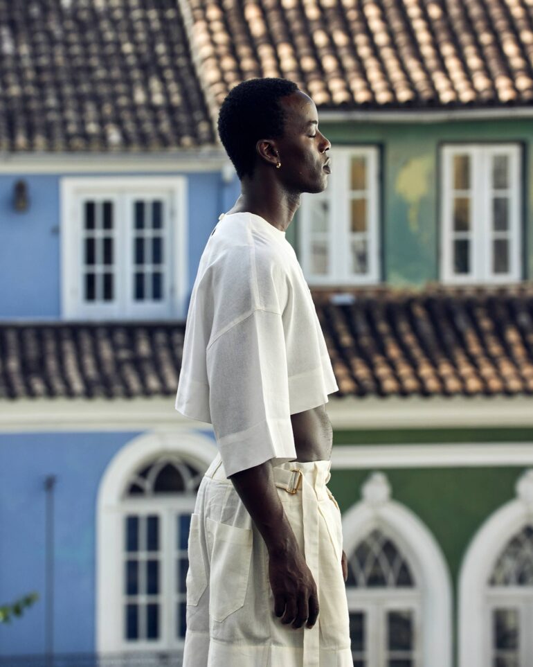 Fah Sampaio models a crop top in Salvador, Brazil