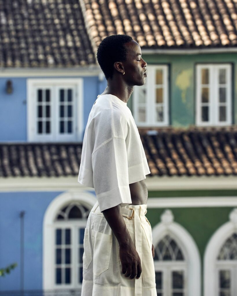 Fah Sampaio models a crop top in Salvador, Brazil