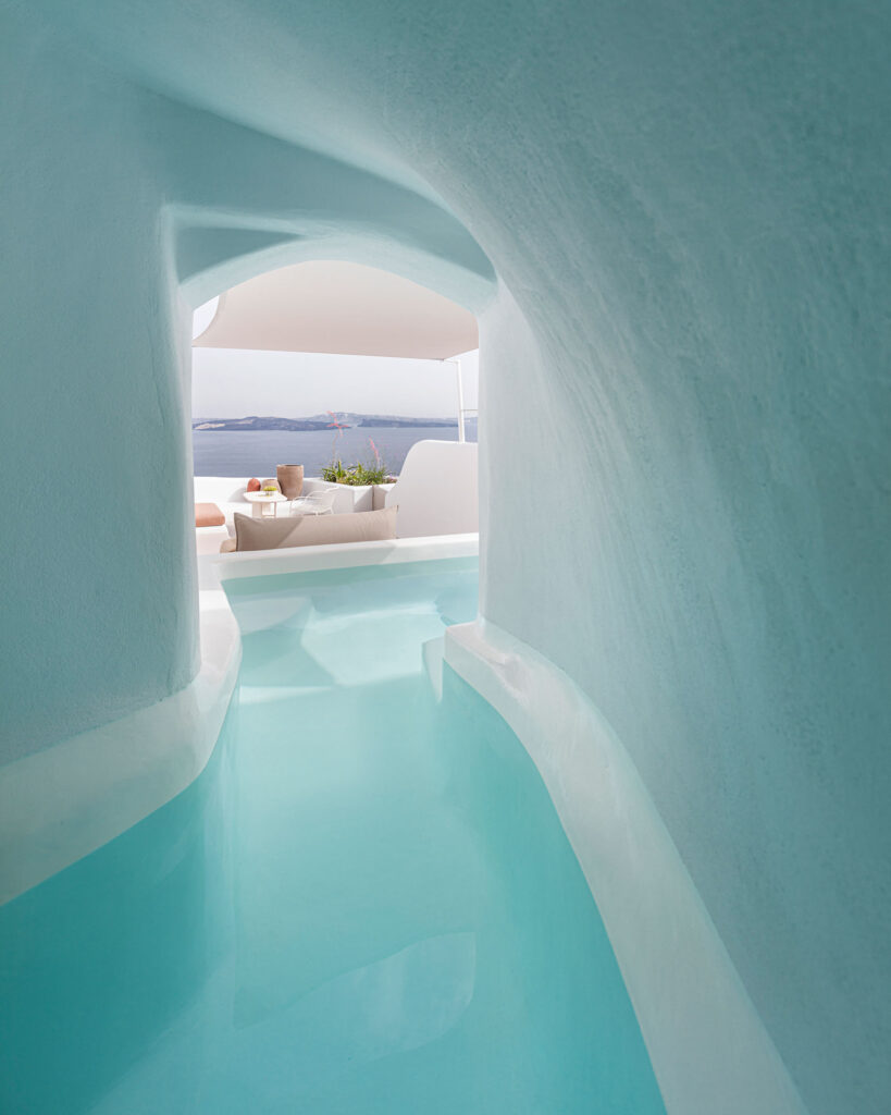 A River Pool Suite in Santorini, Greece