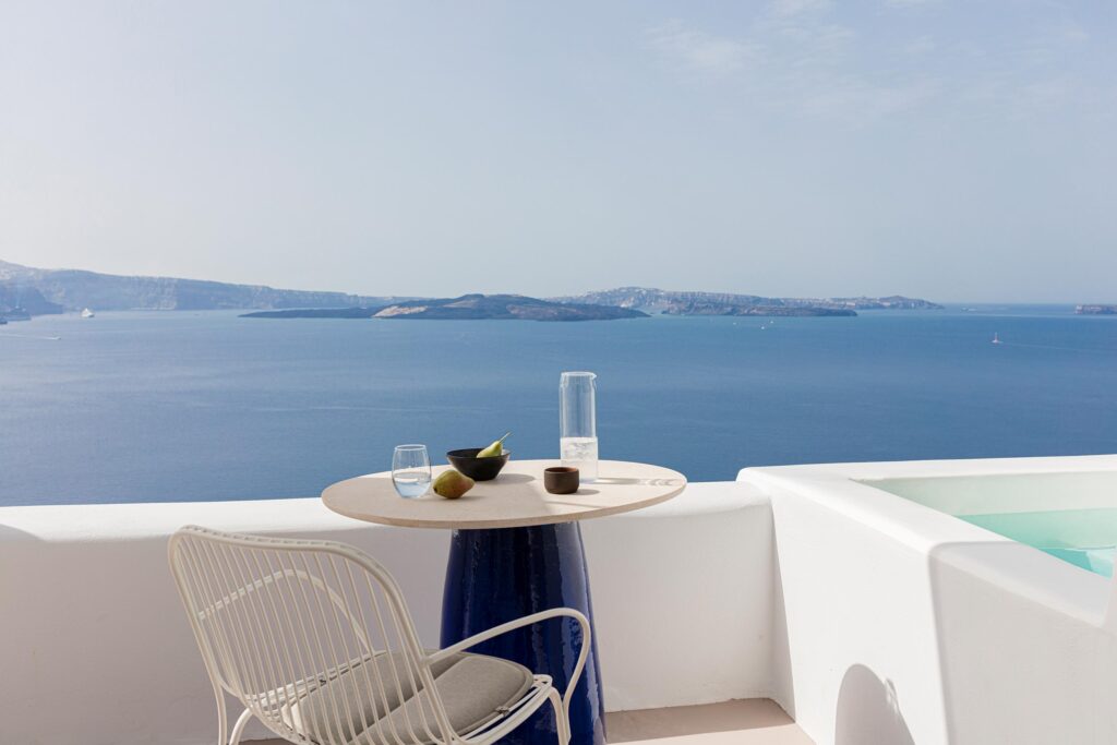 View over the caldera in Santorini, Greece