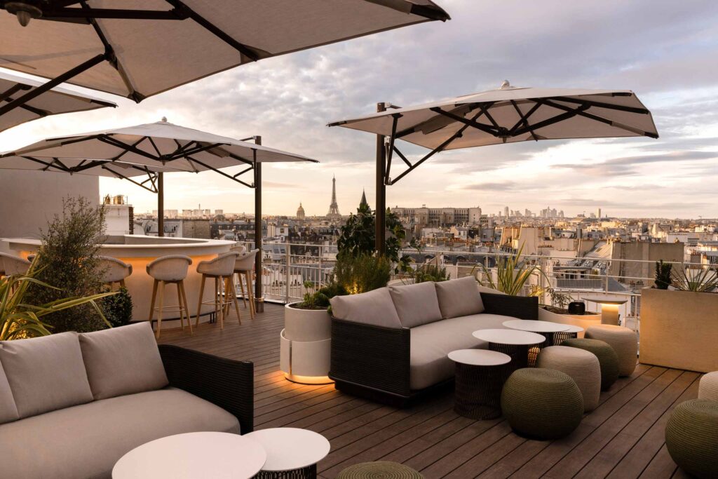 Rooftop bar at Hôtel Dame des Arts, Paris, France