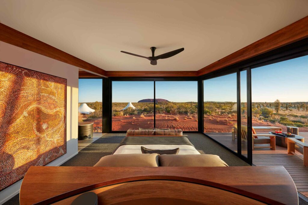 View from a suite at Longitude 131°, Yulara, Australia