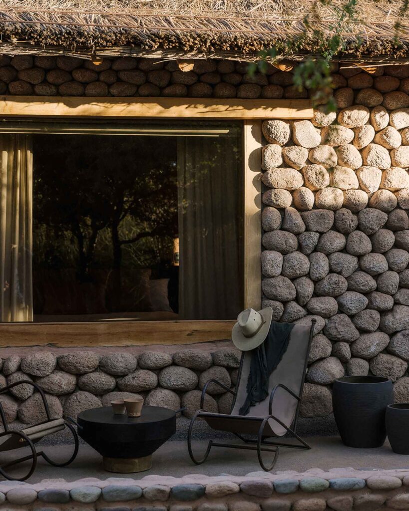 Outdoor seating at Our Habitas Atacama, San Pedro de Atacama, Chile