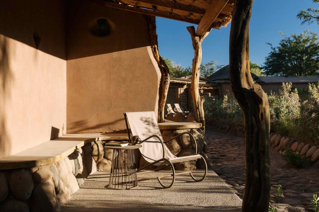 A private porch at Our Habitas Atacama, San Pedro de Atacama, Chile