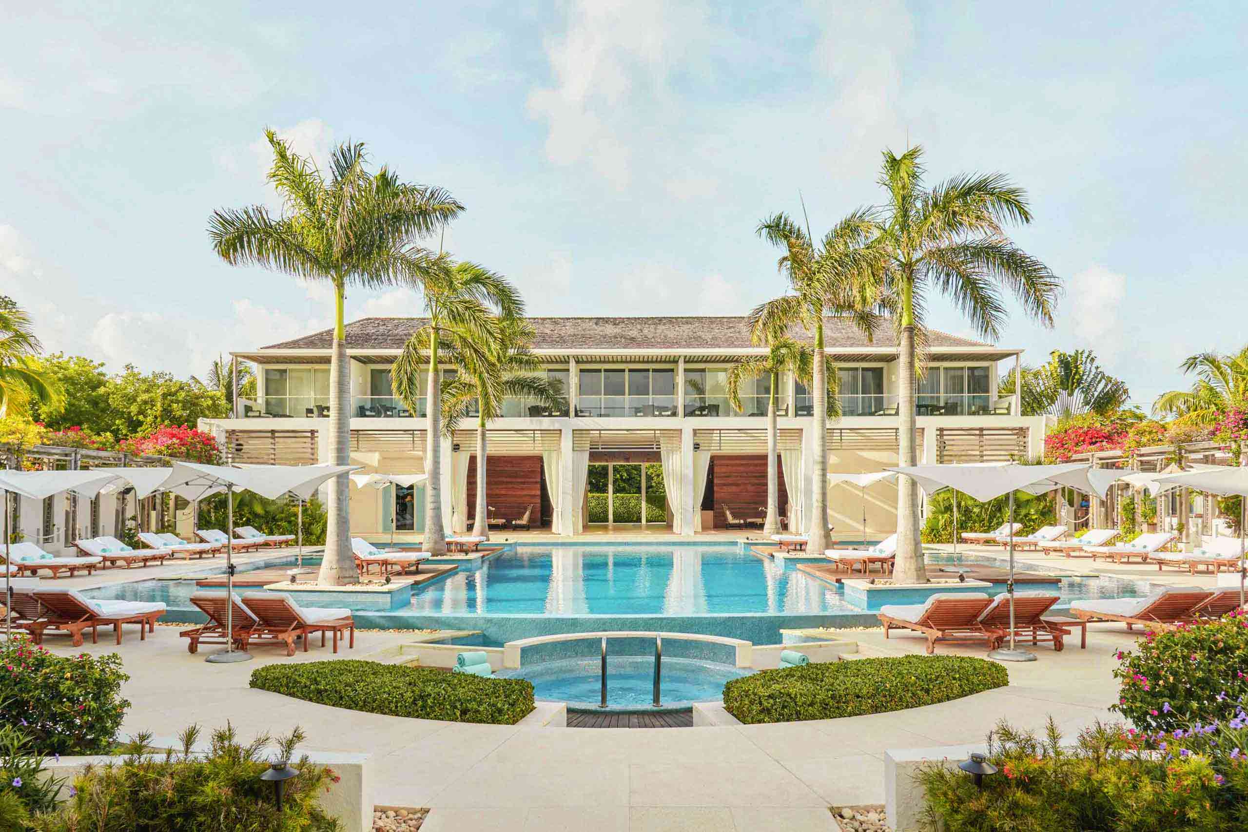 View of pool area in Wymara Resort Turks and Caicos