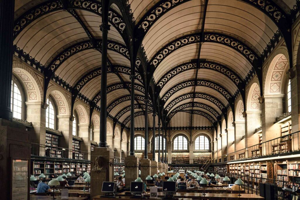 A library in Paris, France, perhaps part of an upcoming Ariodante Travel trip